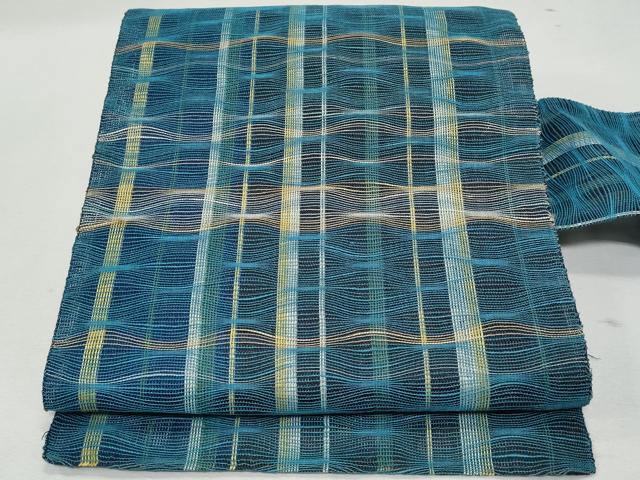 平和屋着物＊夏物　八寸名古屋帯　格子柄　名古屋仕立て　正絹　逸品　CAAW5580fb