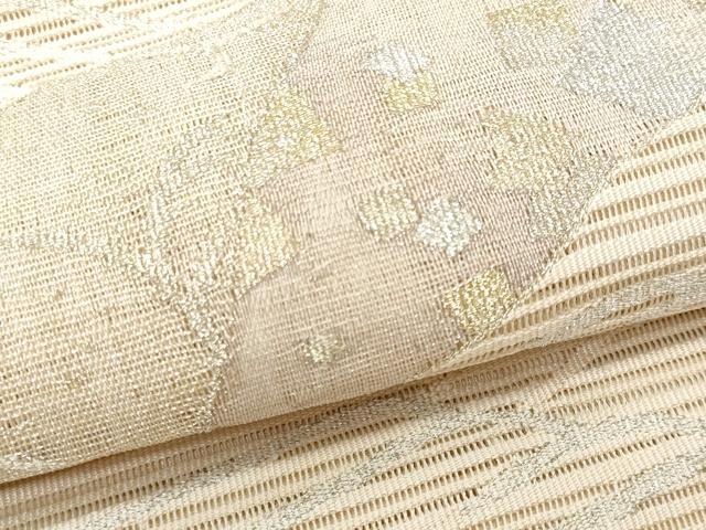 平和屋着物＊夏物 八寸名古屋帯 絽綴れ 立波文 金銀糸 正絹