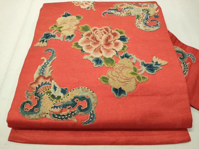 ¨̮⃝ アンティーク 名古屋帯 総刺繍 波飛沫 駒刺繍 大正ロマン 未使用品 ̮⃝ アンティーク 名古屋帯 総刺繍 波飛沫 駒刺繍 大正ロマン 未