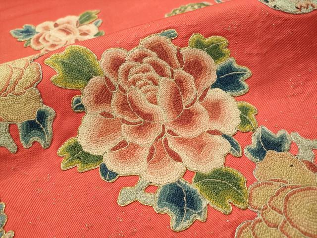 平和屋着物○アンティーク 大正ロマン 総刺繍 中国三大刺繍 相良刺繍 駒
