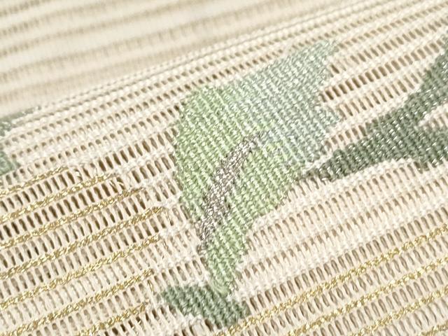 平和屋着物＊夏物 絽綴れ 八寸名古屋帯 抽象文様 金糸 正絹 逸品