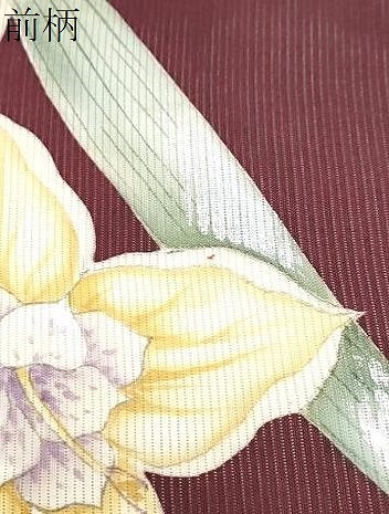 平和屋着物＊夏物　九寸名古屋帯　手描き　草花文　銀彩　正絹　逸品　CAAW6572th_6