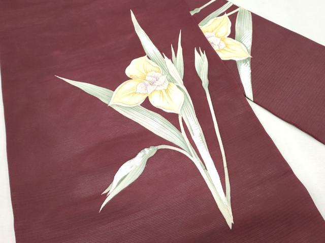 平和屋着物＊夏物　九寸名古屋帯　手描き　草花文　銀彩　正絹　逸品　CAAW6572th_1