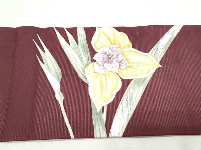 平和屋着物＊夏物　九寸名古屋帯　手描き　草花文　銀彩　正絹　逸品　CAAW6572th_5