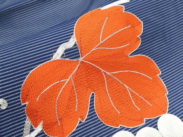 平和屋-こころ店□夏物 九寸名古屋帯 蔦草花文 銀糸 三越扱い