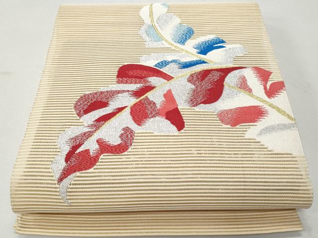 平和屋着物＊夏物　八寸名古屋帯　絽綴れ　舞葉文　金銀糸　正絹　逸品　CAAW6868fb