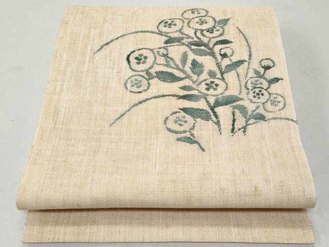 平和屋着物＊夏物　八寸名古屋帯　万寿菊　麻　逸品　CAAW6876fb