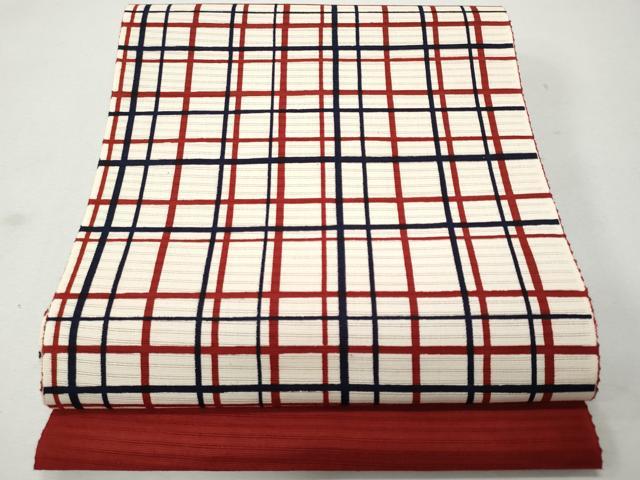 平和屋着物＊夏物　八寸名古屋帯　綿絽　格子　綿　逸品　CAAW6880fb