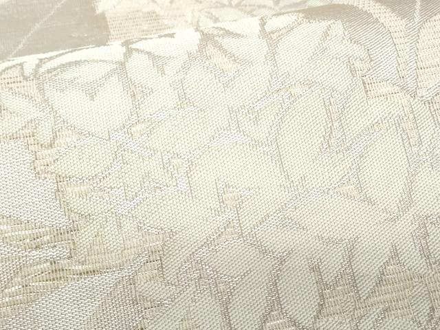 平和屋着物＊夏物　九寸開き名古屋帯　枝花文　銀糸　正絹　逸品　CAAW6890fb