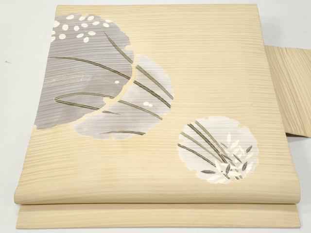 平和屋着物＊夏物　九寸名古屋帯　変わり絽　雪輪枝葉文　正絹　逸品　CAAW6897fb