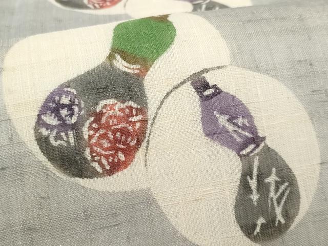 平和屋着物＊夏物 九寸名古屋帯 型染め 瓢箪 麻 逸品 CAAW6901fbの通販