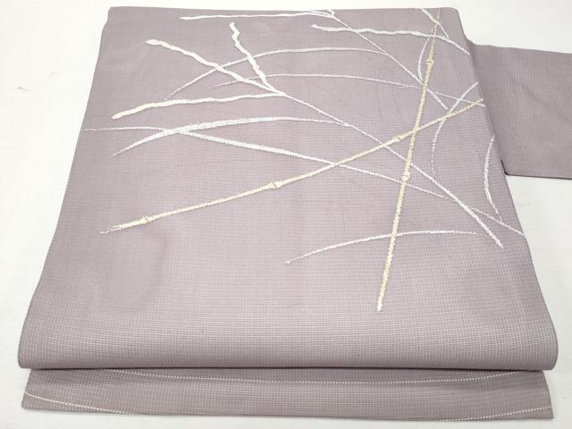 平和屋着物＊夏物　九寸名古屋帯　芒　金銀糸　正絹　逸品　CAAW6904fb