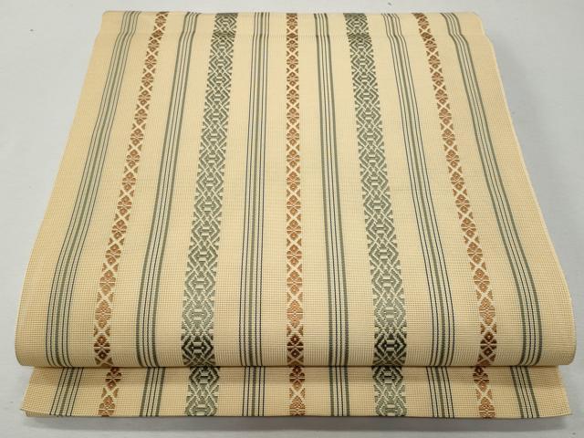 平和屋着物＊夏物　本場筑前博多織　八寸名古屋帯　紗献上　飴色　正絹　逸品　CAAW6941fb