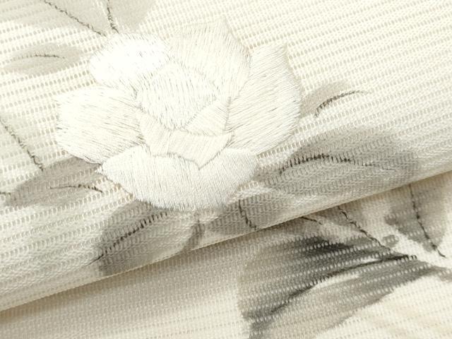 平和屋着物＊夏物 太鼓柄袋帯 手描き 刺繍 草花文 正絹 逸品 CAAW6952fb