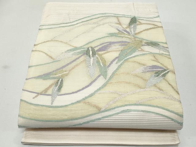 平和屋着物＊夏物　太鼓柄袋帯　絽綴れ　枝葉文　金銀糸　正絹　逸品　CAAW6953fb