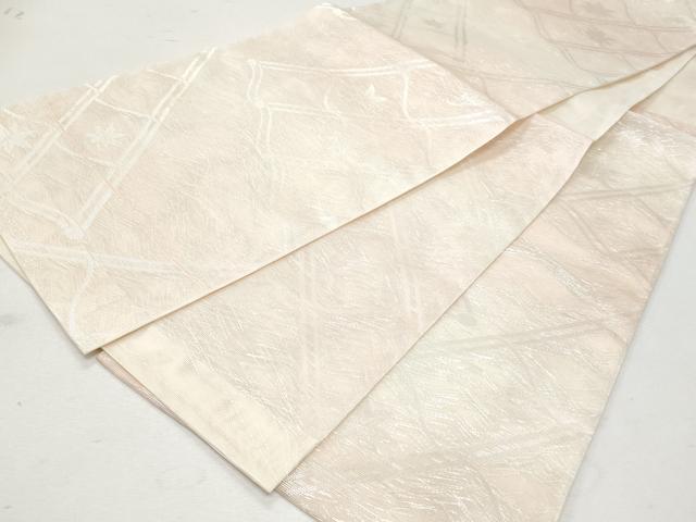 平和屋着物＊夏物 六通柄袋帯 瓦楓文 銀糸 正絹 逸品 CAAW6954fb