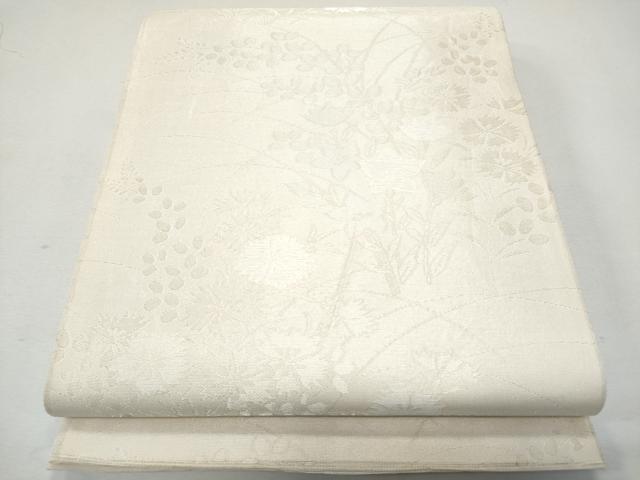 平和屋着物＊夏物　六通柄袋帯　秋草文　金糸　正絹　逸品　CAAW6955fb