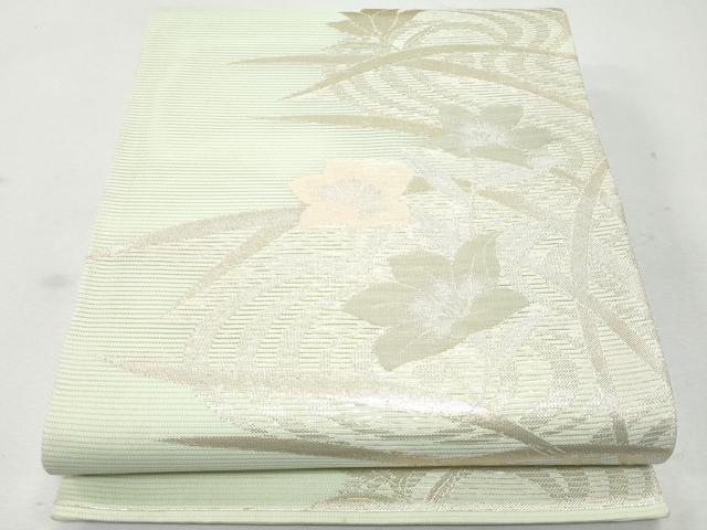 平和屋着物＊夏物　六通柄袋帯　流水草花文　金銀糸　正絹　逸品　CAAW6968fb