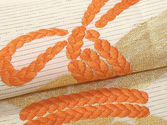 平和屋着物＊夏物　六通柄袋帯　唐織　竹垣　金糸　正絹　逸品　CAAW6976fb 平和屋着物＊夏物 六通柄袋帯 唐織 竹垣 金糸 正絹 逸品 CAAW6976fb