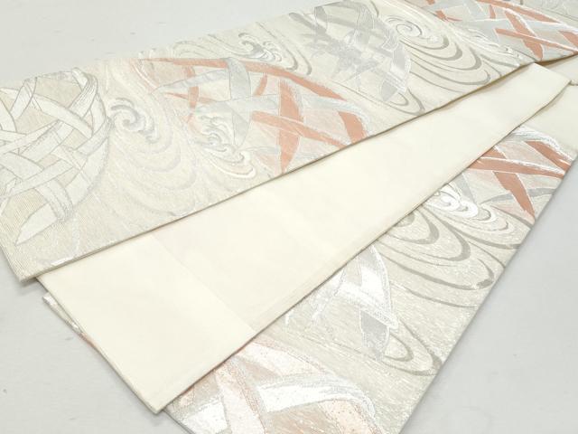 平和屋着物＊夏物 六通柄袋帯 籬流水文 銀糸 正絹 逸品 CAAW6985fb