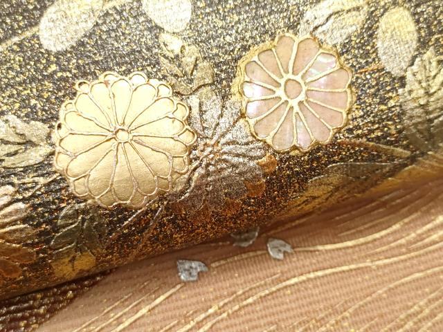 平和屋着物＊夏物　袋帯　螺鈿　草花文　金銀彩　正絹　逸品　CAAW6989fb 平和屋着物＊夏物 袋帯 螺鈿 草花文 金銀彩 正絹 逸品 CAAW6989fbの