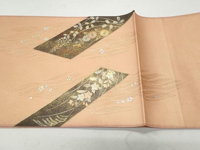 平和屋着物＊夏物　袋帯　螺鈿　草花文　金銀彩　正絹　逸品　CAAW6989fb 平和屋着物＊夏物 袋帯 螺鈿 草花文 金銀彩 正絹 逸品 CAAW6989fbの