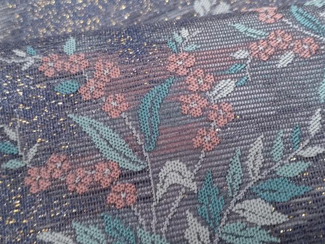 平和屋着物＊夏物 六通柄袋帯 花の万国博 金糸 正絹 逸品 未使用