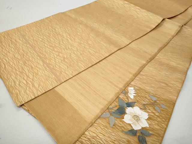 平和屋着物＊夏物　太鼓柄袋帯　すくい織　枝花文　金糸　正絹　逸品　CAAW7002fb_6