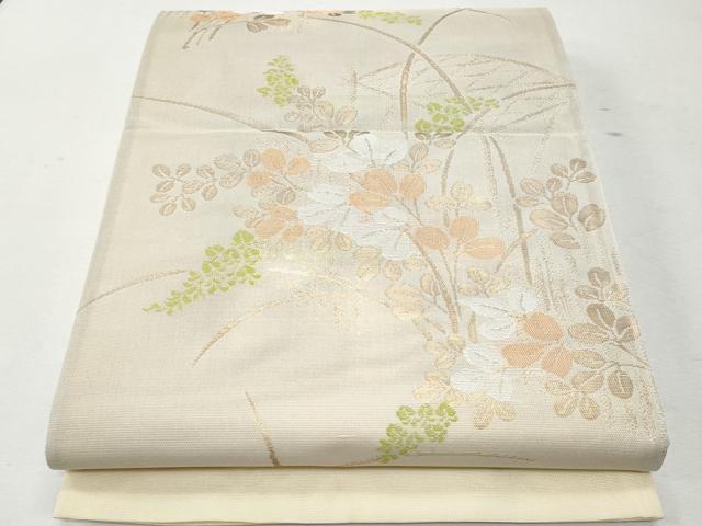 平和屋着物＊夏物　西陣　まいづる謹製　六通柄袋帯　萩文　金糸　証紙付き　正絹　逸品　未使用　CAAW7017fb