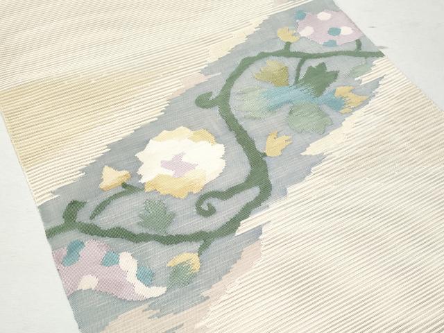 平和屋着物＊夏物　太鼓柄袋帯　六通柄　花唐草文　正絹　逸品　CAAW7023fb_1