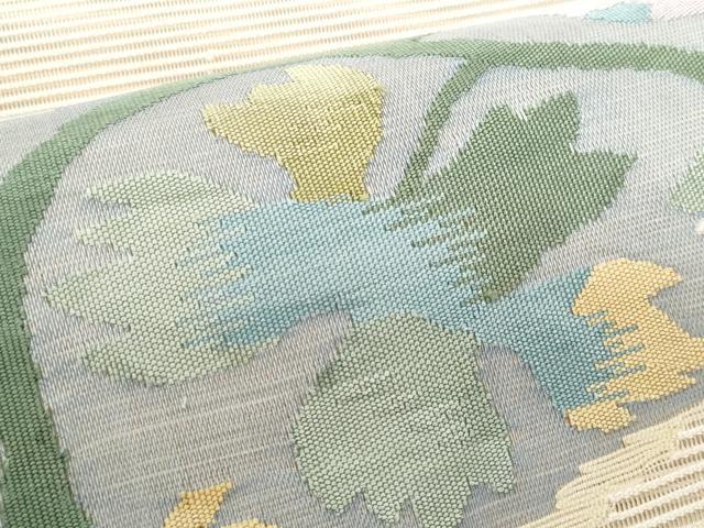 平和屋着物＊夏物　太鼓柄袋帯　六通柄　花唐草文　正絹　逸品　CAAW7023fb_3