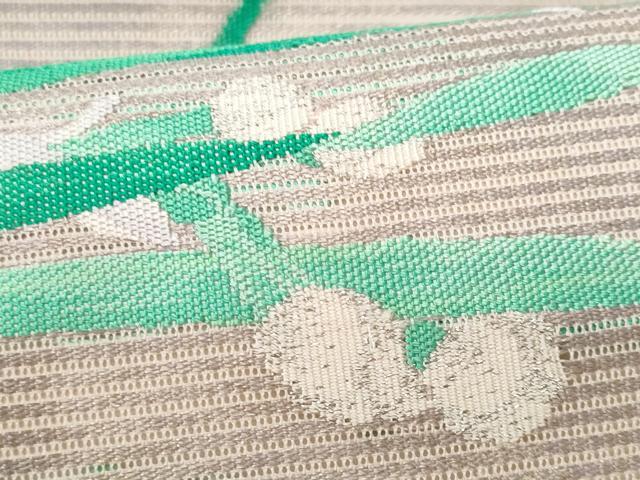 平和屋着物＊夏物 つけ帯 絽綴れ 草花文 銀糸 正絹 逸品 CAAW7036fbの