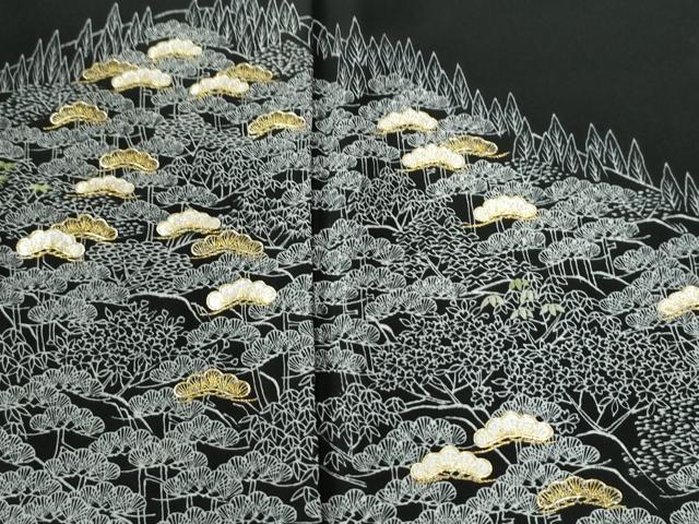 平和屋着物□豪華振袖 駒刺繍 地紙風景文 暈し染め 金銀