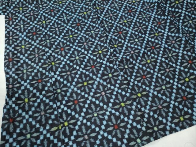 平和屋着物○久留米絣 単衣 菱花文 綿 逸品 CAAW7222yc