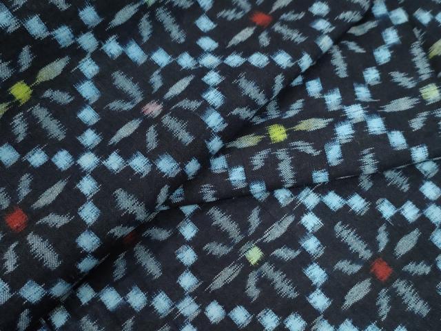 平和屋着物●久留米絣　単衣　菱花文　綿　逸品　CAAW7222yc