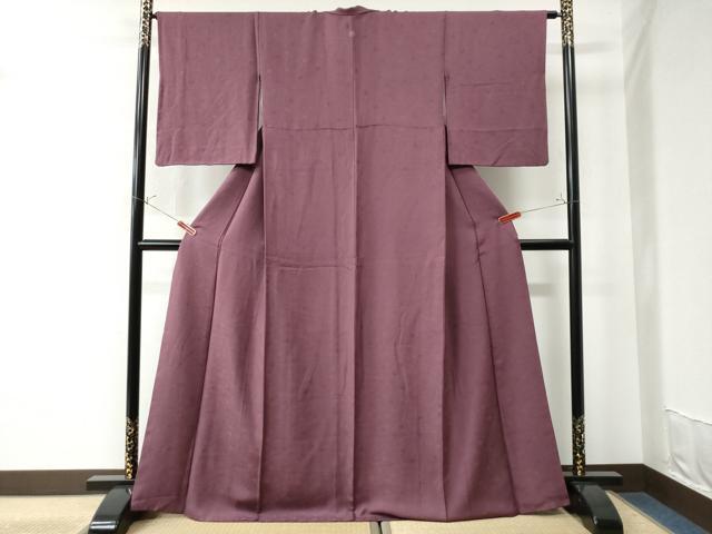 平和屋着物○上質な色無地 菊尽くし地紋 京紫色 正絹 逸品 CAAW7223yc