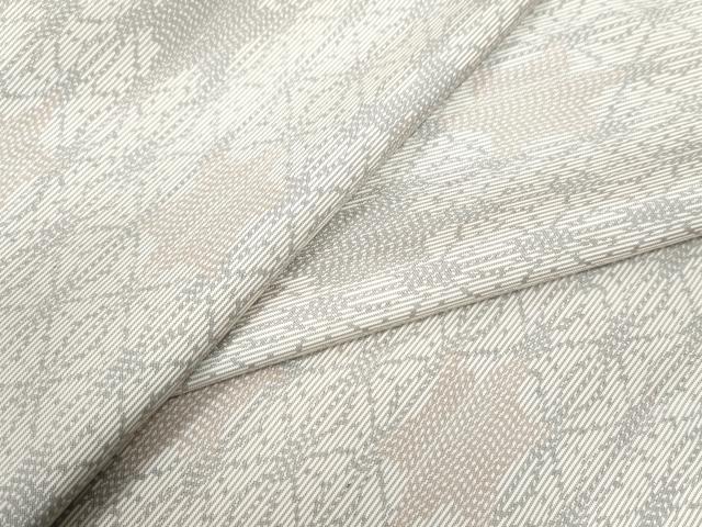 平和屋着物●本場大島紬　白大島　変わり麻の葉文様　正絹　逸品　CAAW7237yc