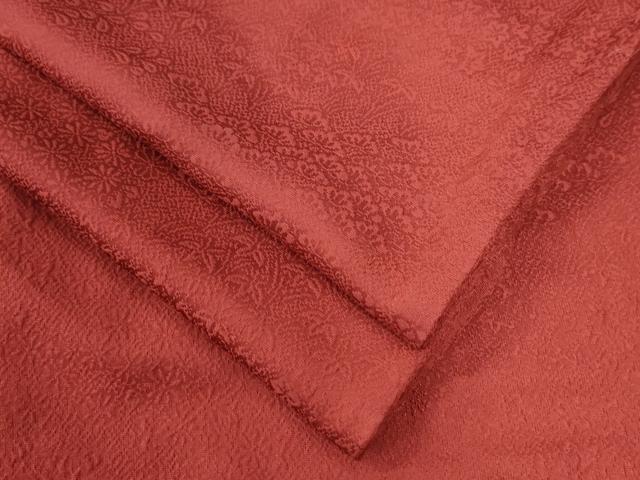 平和屋着物●上質な色無地　松花地紋　赤紅色　正絹　逸品　CAAW7252yc