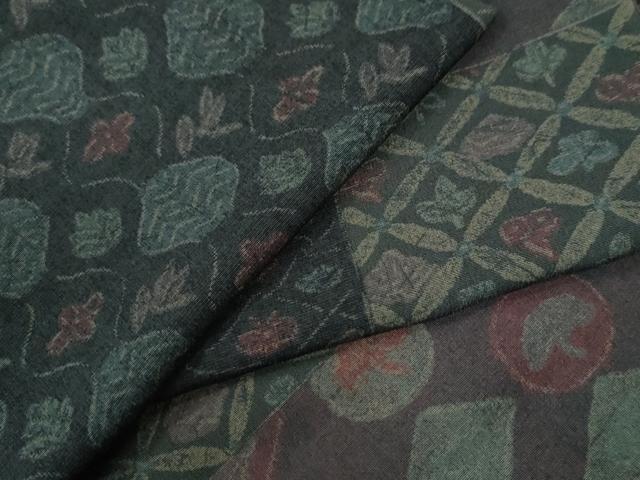 平和屋着物●上質な小紋　色紙重ね吉祥花文　御召縮緬　正絹　逸品　CAAW7254yc