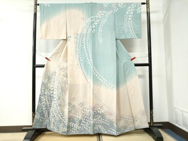平和屋着物●訪問着　作家物　辻が花　手描き　絞り　正絹　逸品　CAAW7301yc