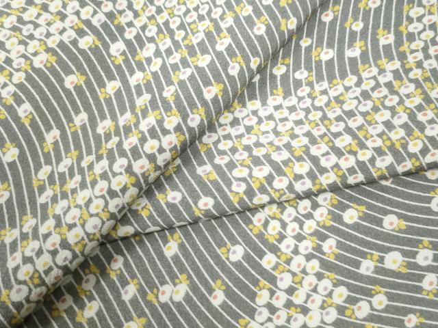 平和屋着物●上質な小紋　万寿菊　よろけ縞　正絹　逸品　CAAW7307yc