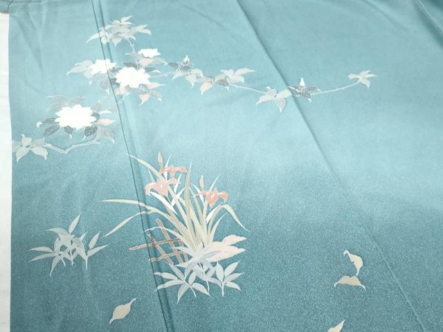 平和屋着物○訪問着 友禅 草花文 暈し染め 正絹 逸品 CAAW7309yc