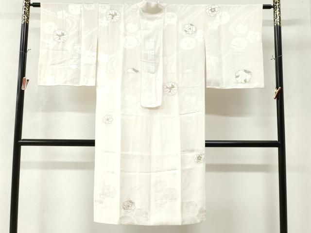 平和屋着物●長襦袢　袷　舞花文　銀彩　正絹　逸品　未使用　CAAW7316yc 平和屋着物○長襦袢 袷 舞花文 銀彩 正絹 逸品 未使用 CAAW7316yc