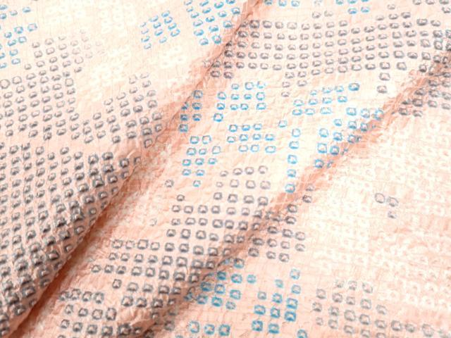 平和屋着物●上質な紬　総絞り　舞花文　正絹　逸品　CAAW7321yc