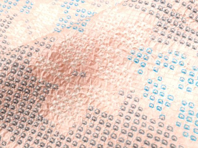 平和屋着物○上質な紬 総絞り 舞花文 正絹 逸品 CAAW7321yc