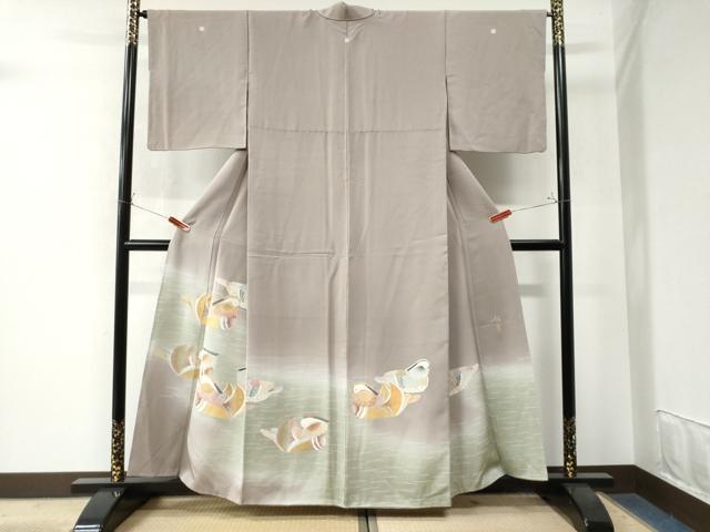 平和屋着物●手描友禅作家　龍泉　色留袖　鴛鴦　暈し染め　金彩　正絹　逸品　CAAW7336yc