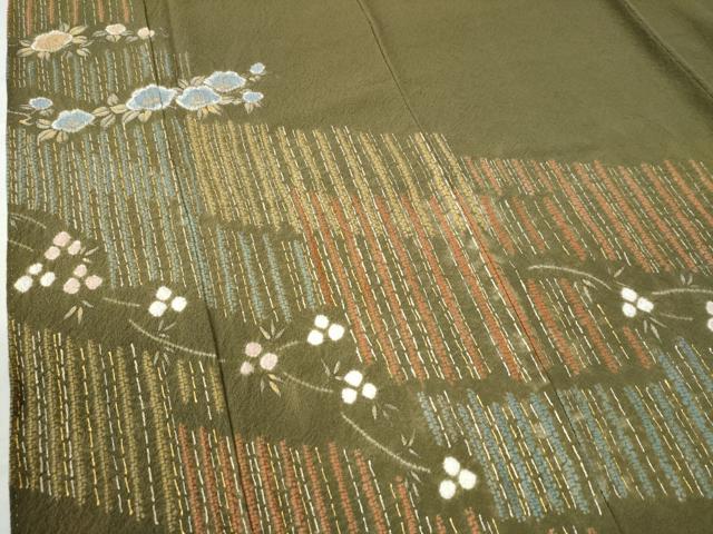 平和屋着物○十日町 名門 滝泰謹製 訪問着 枝椿吉祥文 金彩