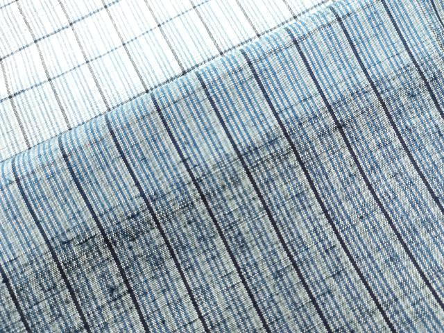 平和屋着物○訪問着 紬地 格子柄 三越扱い 正絹 逸品 CAAW7362yc 平和