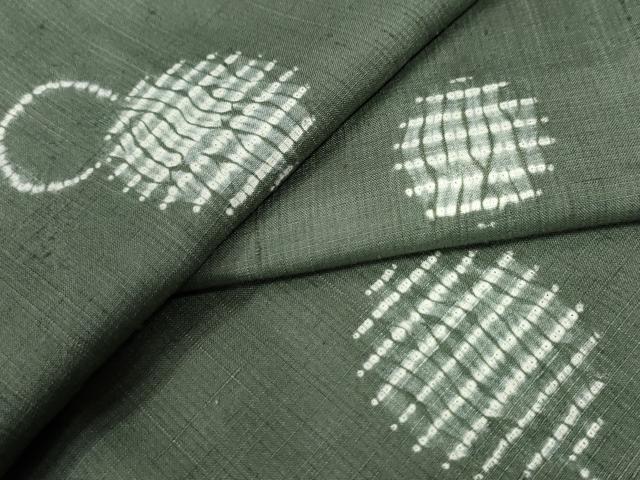 平和屋着物●上質な紬　杢目絞り　丸文　正絹　逸品　CAAW7363yc