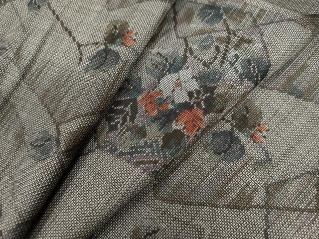 平和屋着物●本場大島紬　9マルキ　枝花文　正絹　逸品　CAAW7402yc